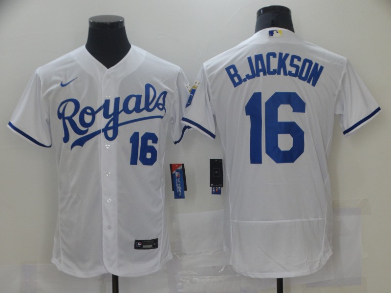 Men Kansas City Royals #16 B.Jackson White Elite 2021 Nike MLB Jerseys->arizona diamondback->MLB Jersey